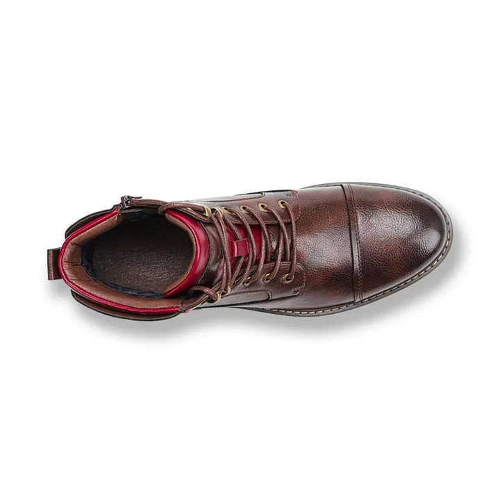 Men's Leather Lace-Up Cap-Toe Oxford Ankle Mens Boots