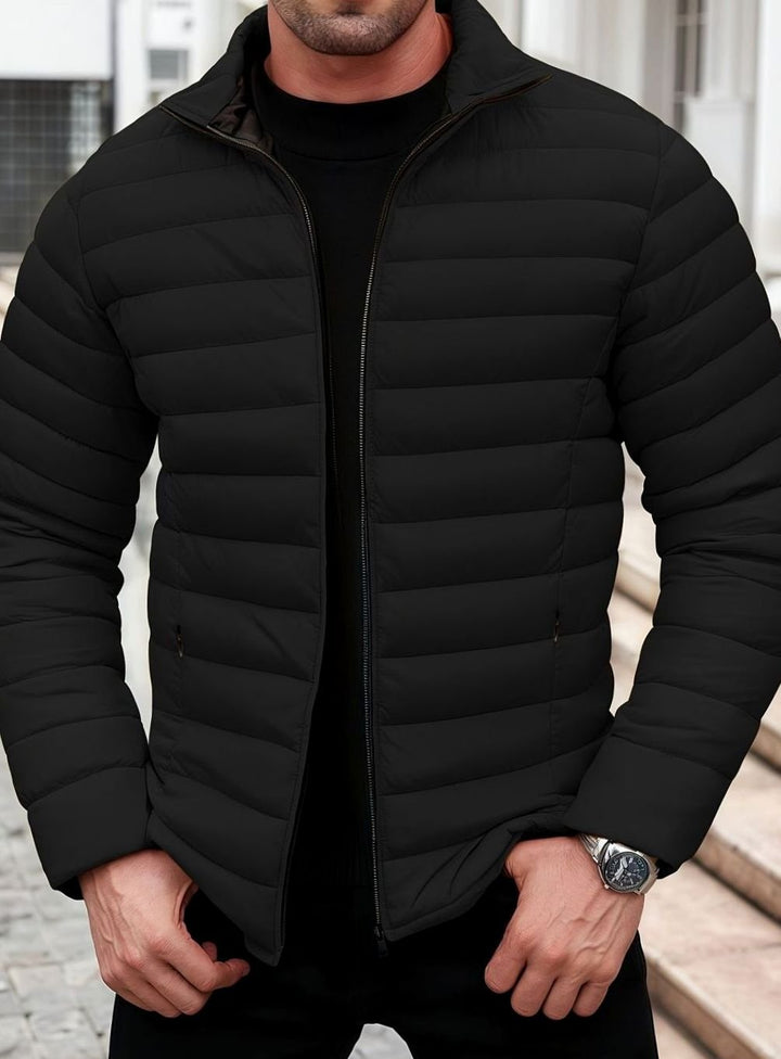 Men's Lightweight Quilted Puffer Jacket Zip-Up Windproof