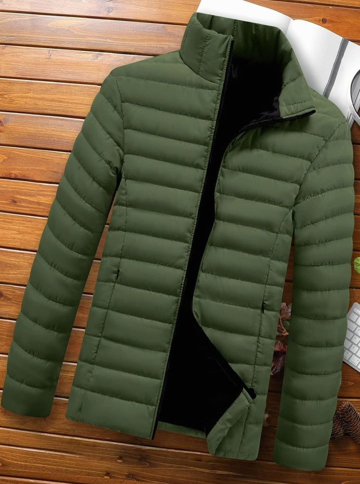 Men's Lightweight Quilted Puffer Jacket Zip-Up Windproof