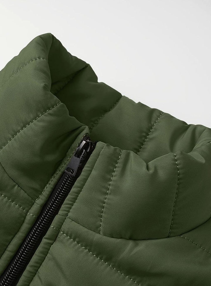 Men's Lightweight Quilted Puffer Jacket Zip-Up Windproof