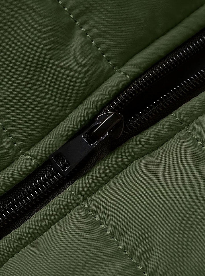 Men's Lightweight Quilted Puffer Jacket Zip-Up Windproof