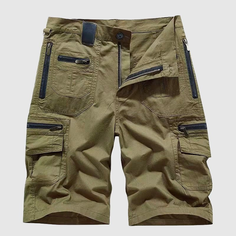 Men's Multi-Pocket Zippered Tactical Cargo Shorts - Green