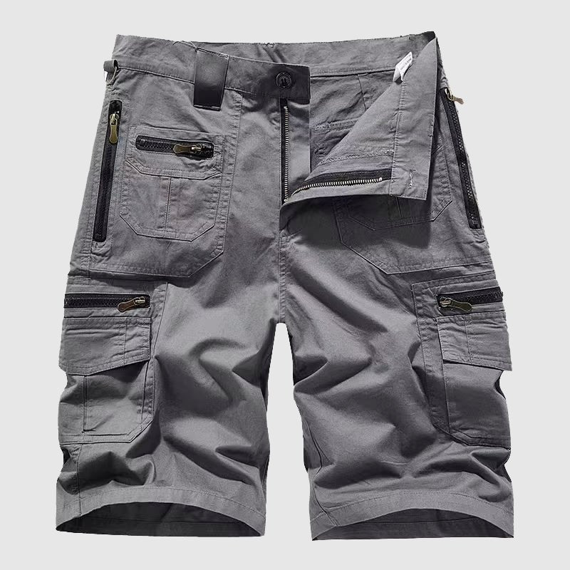 Men's Multi-Pocket Zippered Tactical Cargo Shorts - Gray