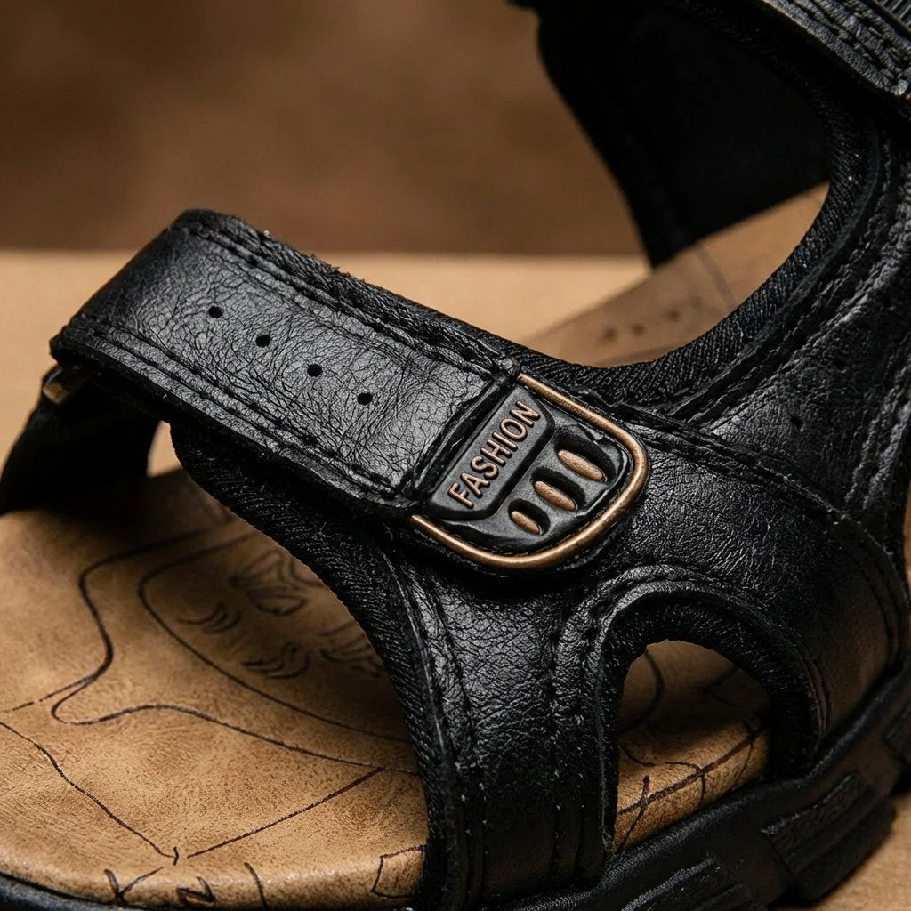 Men's Open-Toe Velcro-Strap Outdoor Trekking Sandals