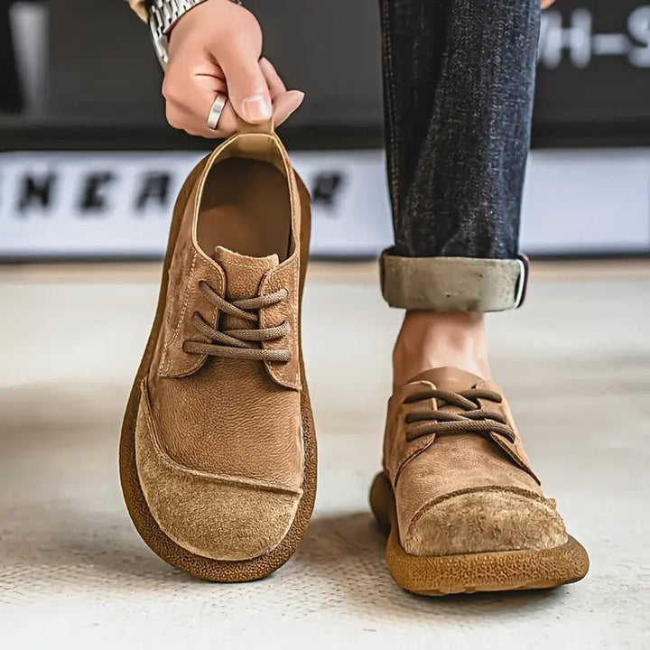 Men's Orthopedic Cushioned Lace-Up Casual Comfort Shoes - Khaki
