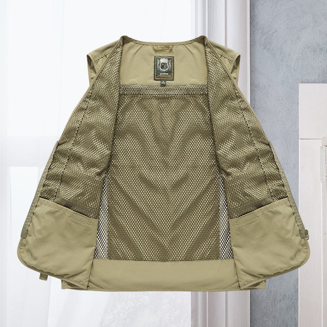 Men's Outdoor Multi-Pocket Mesh-Back Tactical Mens Gilet