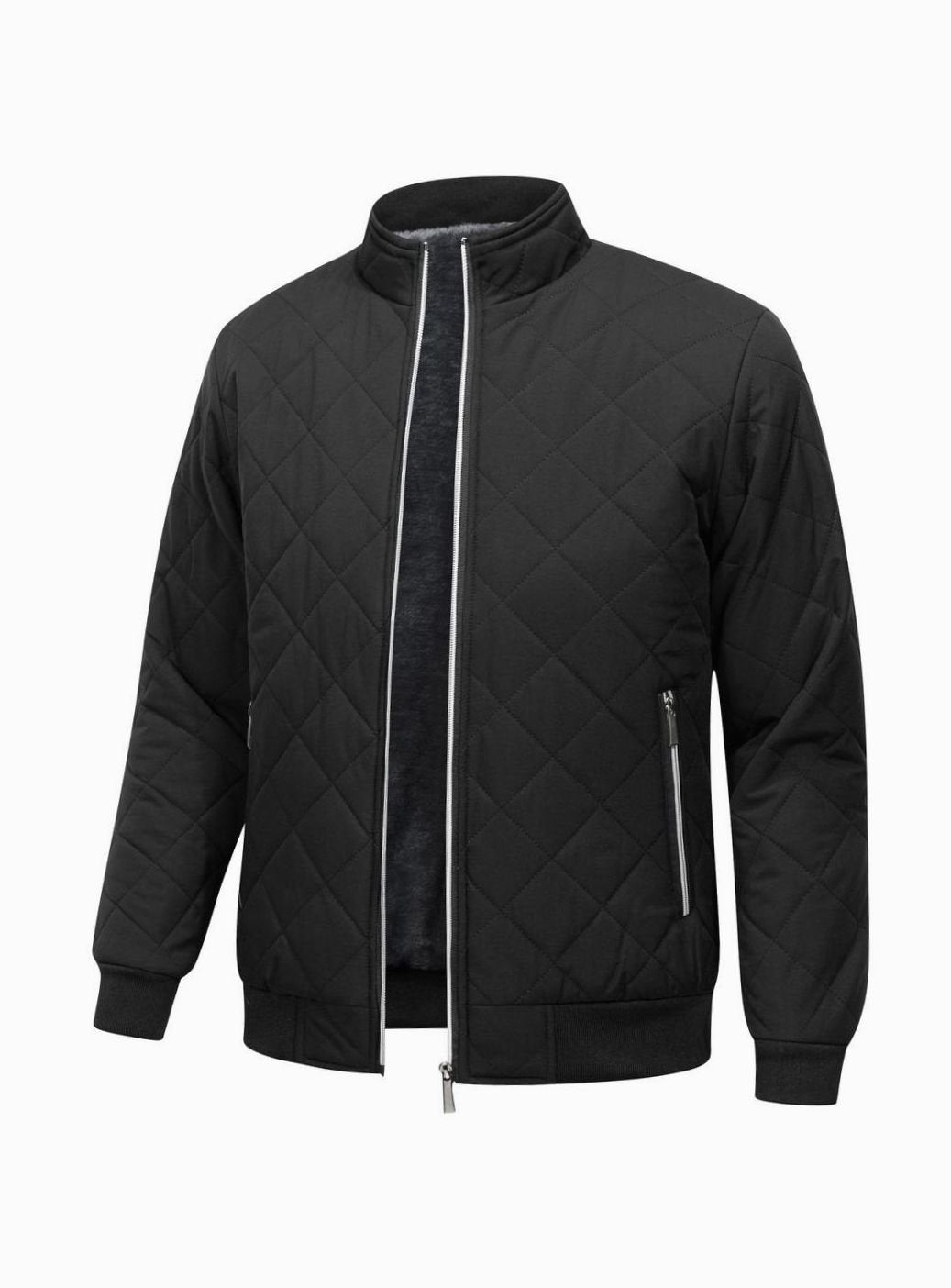 Men's Quilted Fleece-Lined Bomber Jacket