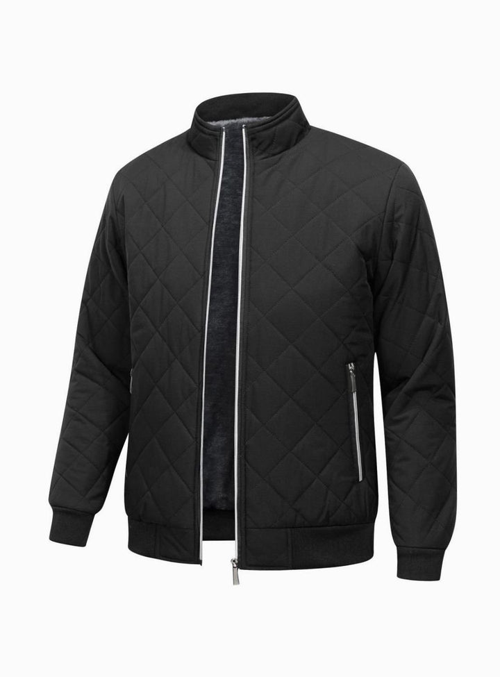 Men's Quilted Fleece-Lined Bomber Jacket