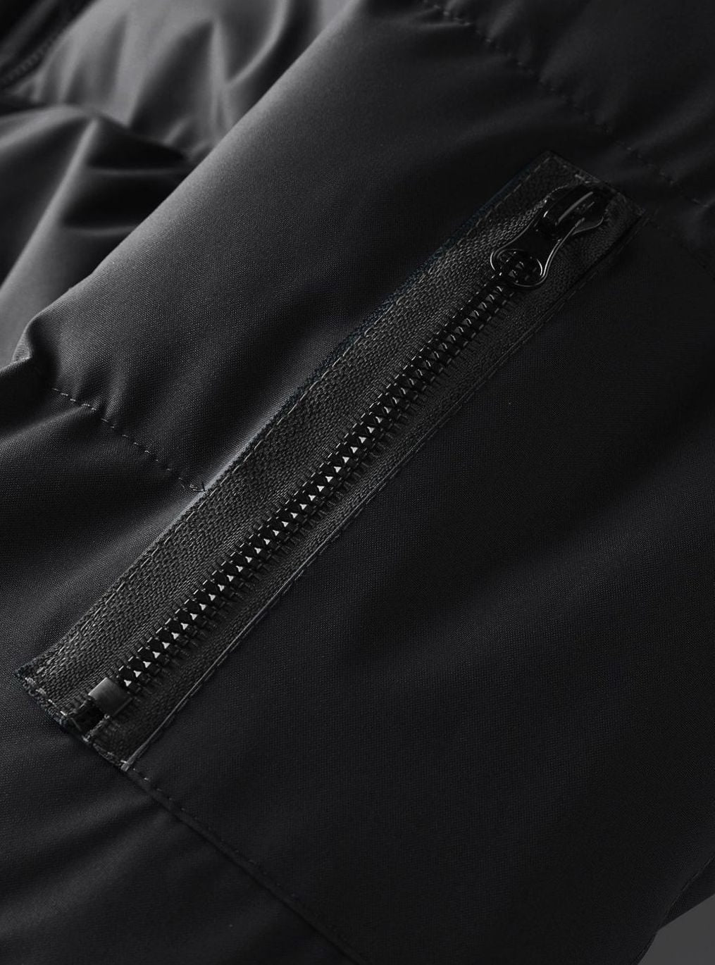 Men's Quilted Hooded Puffer Winter Jacket Ribbed Cuffs