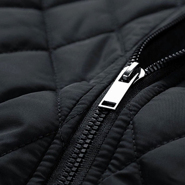 Men's Quilted Stand-Collar Full-Zip Insulated Jacket