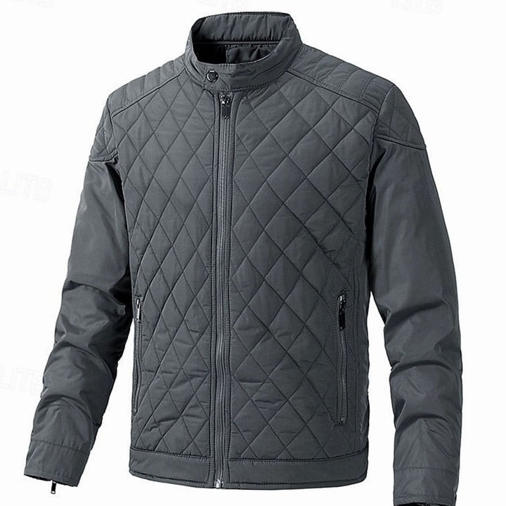 Men's Quilted Stand-Collar Full-Zip Insulated Jacket - Gray