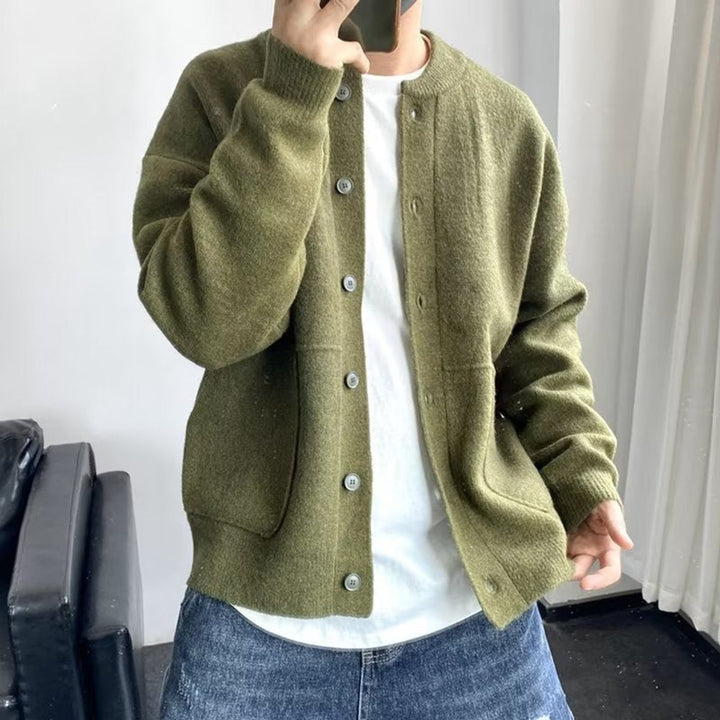 Men's Relaxed-Fit Button-Up Knit Mens Cardigan Sweater - Green