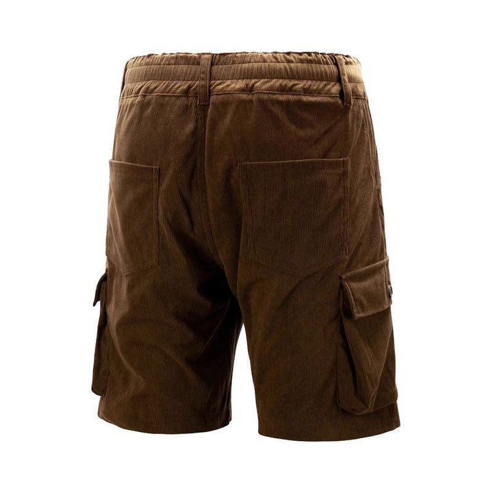 Men's Relaxed-Fit Corduroy Cargo Shorts Knee-Length Multi-Pocket
