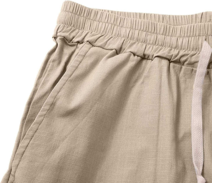 Men's Relaxed-Fit Drawstring Linen Casual Shorts