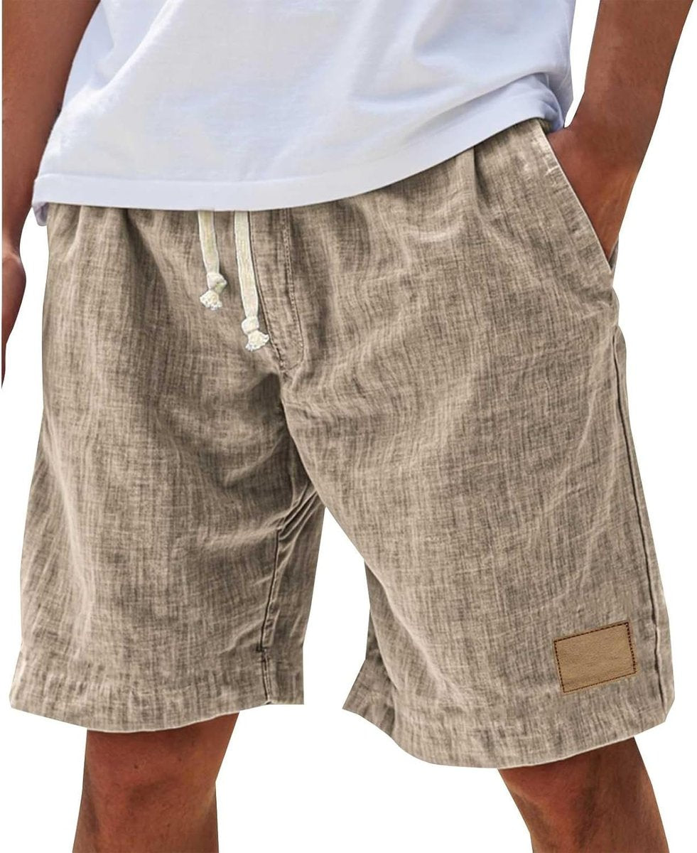 Men's Relaxed-Fit Drawstring Linen Casual Shorts