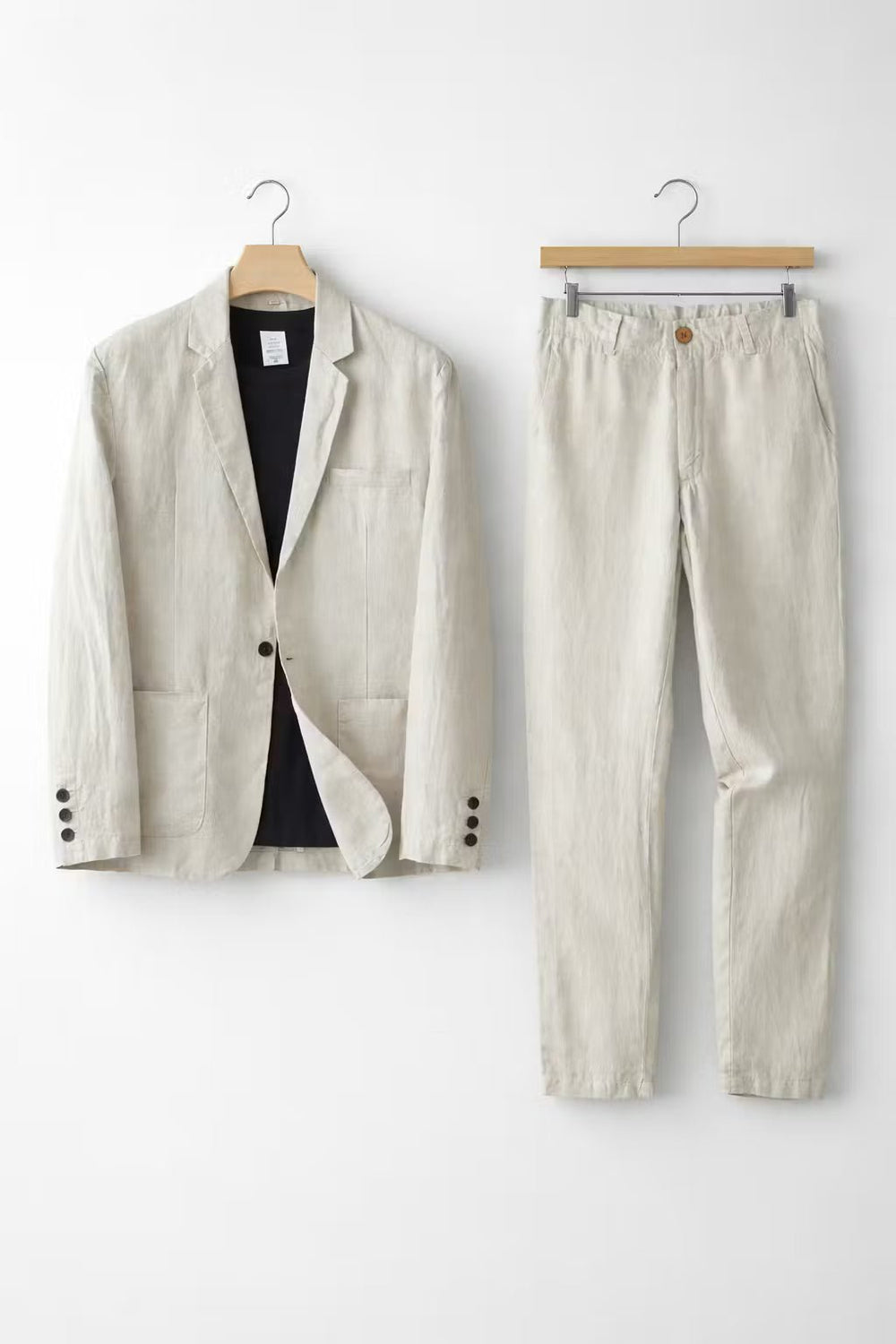 Men's Relaxed-Fit Linen Two-Piece Suit Set
