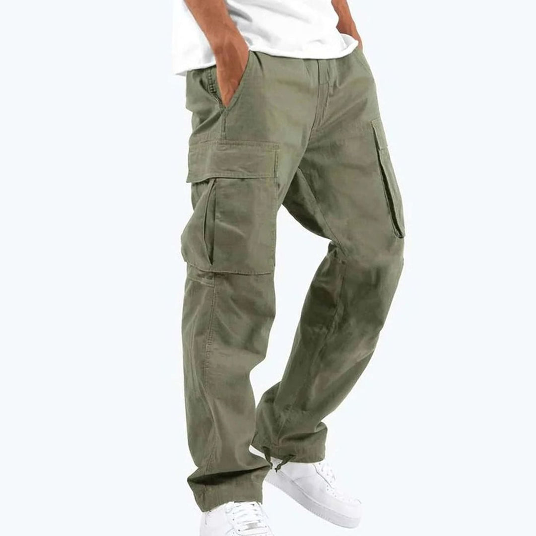 Men's Relaxed Fit Multi-Pocket Cargo Pants - Dark Green