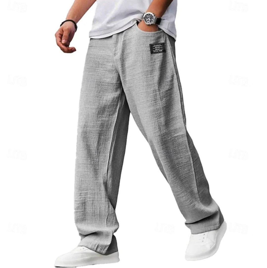 Men's Relaxed-Fit Wide-Leg Lightweight Casual Pants - Gray