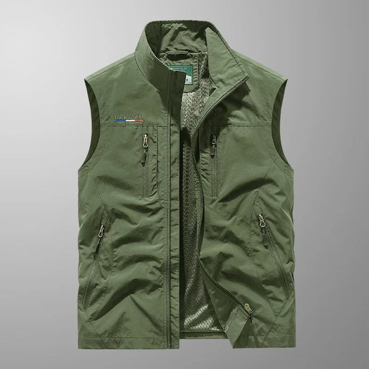 Men's Sleeveless Multi-Pocket Lightweight Outdoor Mens Gilet - Green