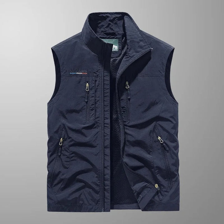 Men's Sleeveless Multi-Pocket Lightweight Outdoor Mens Gilet - Navy Blue