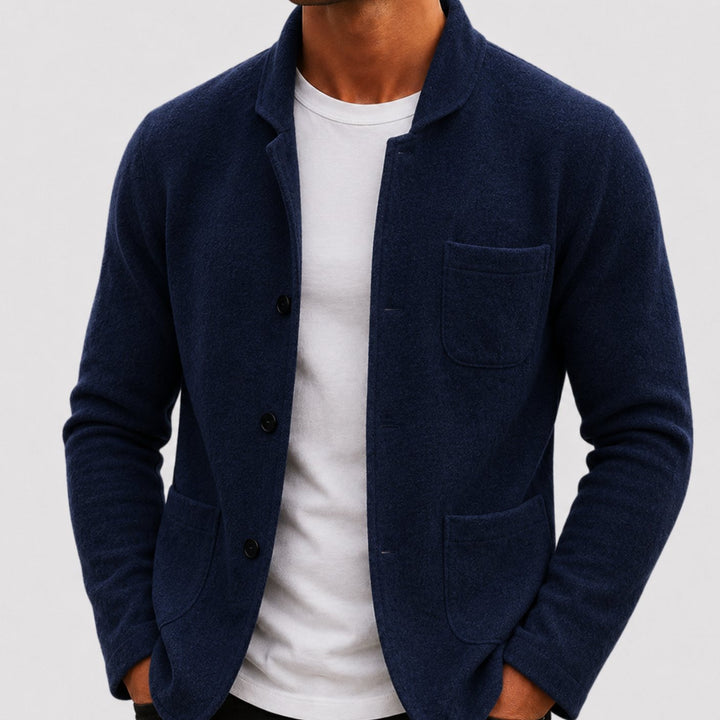 Men's Slim Fit Knit Button-Up Cardigan - Blue