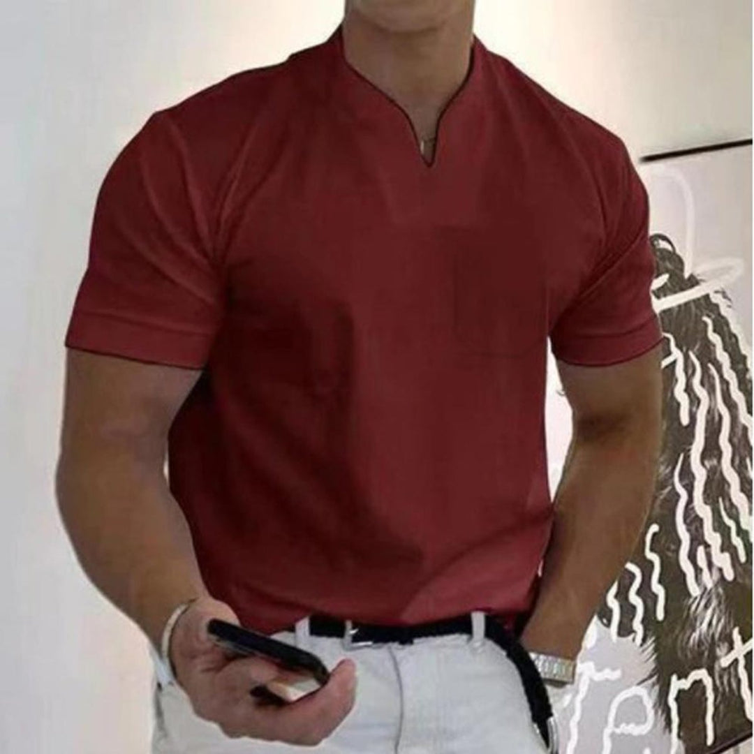 Men's Slim-Fit V-Neck Short-Sleeve Polo Shirt