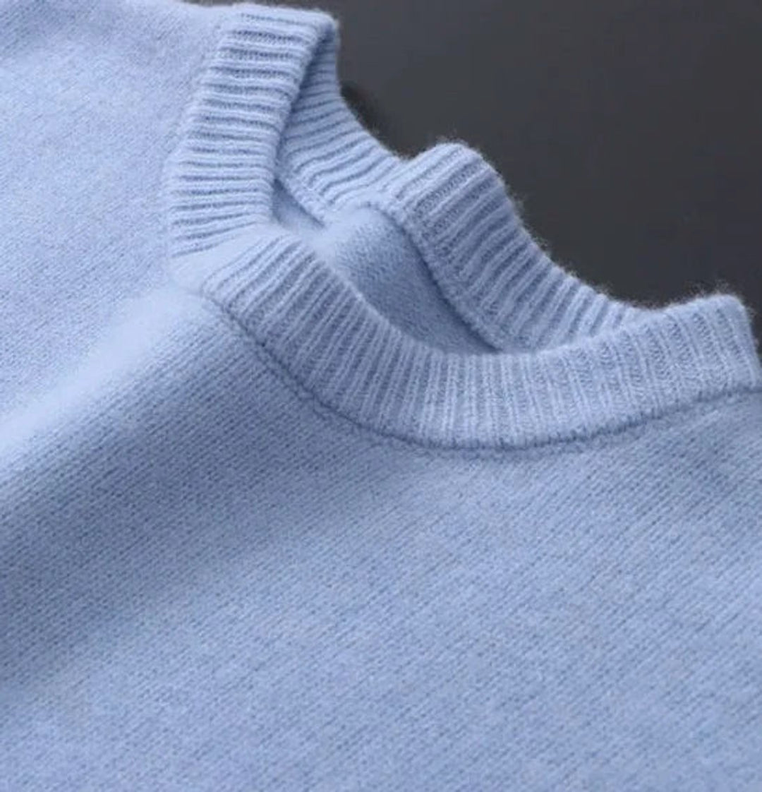 Men's Soft Mohair Crewneck Knit Sweater Pullover