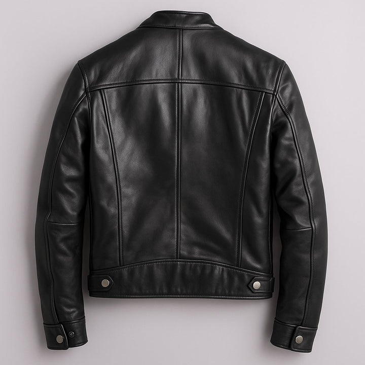 Men's Vintage Biker Leather Jacket Zip-Up Moto Style