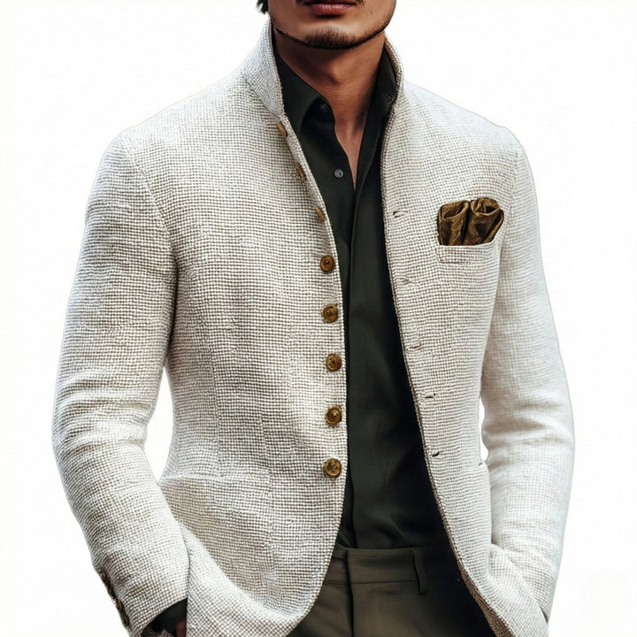 Men's Vintage-Inspired Stand Collar Single Breasted Cardigan Sweater