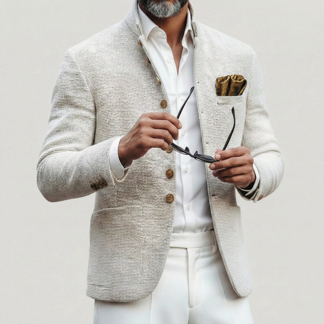 Men's Vintage-Inspired Stand Collar Single Breasted Cardigan Sweater