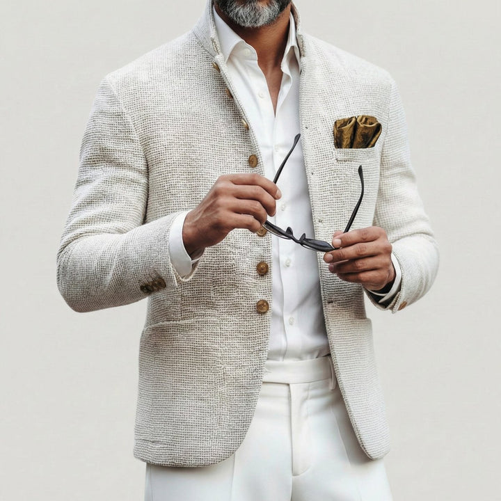 Men's Vintage-Inspired Stand Collar Single Breasted Cardigan Sweater