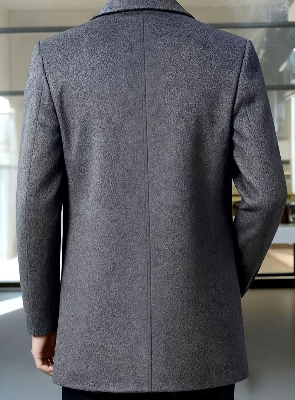 Men's Wool Single-Breasted Overcoat Classic Collar