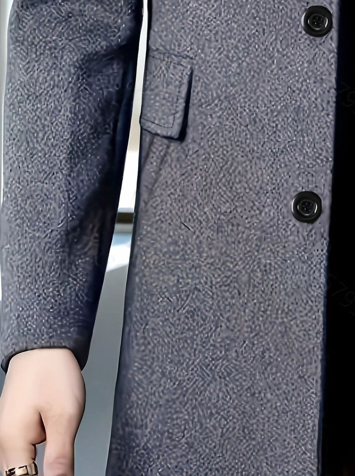 Men's Wool Single-Breasted Overcoat Classic Collar