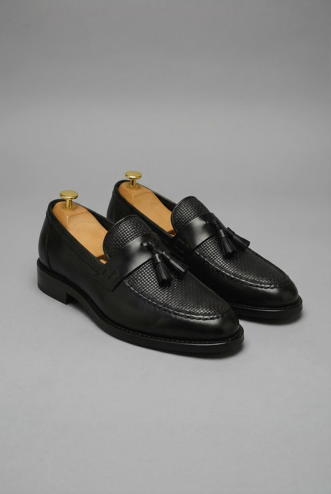 Men's Woven Vamp Tassel Slip-On Dress Loafers