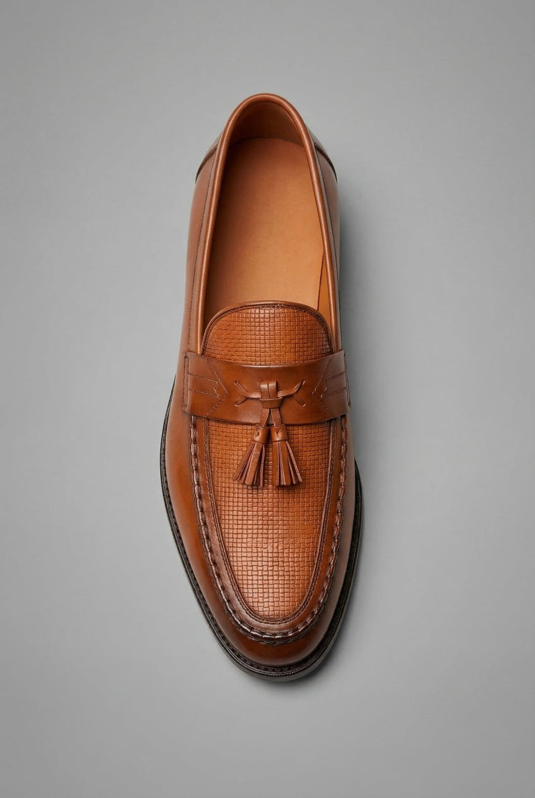 Men's Woven Vamp Tassel Slip-On Dress Loafers