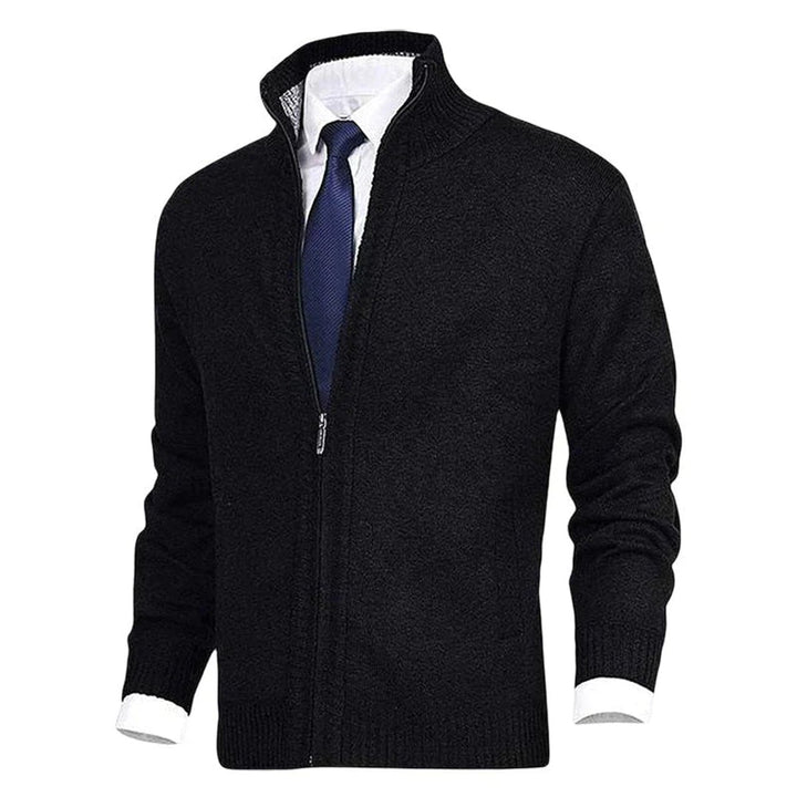 Men's Zip-Up Mock Neck Knit Mens Cardigan Sweater Jacket