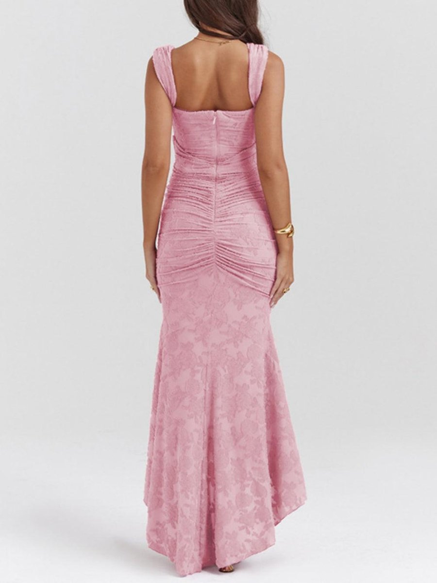 Mother of the Bride Dress Corset Ruched Mermaid Midi Gown
