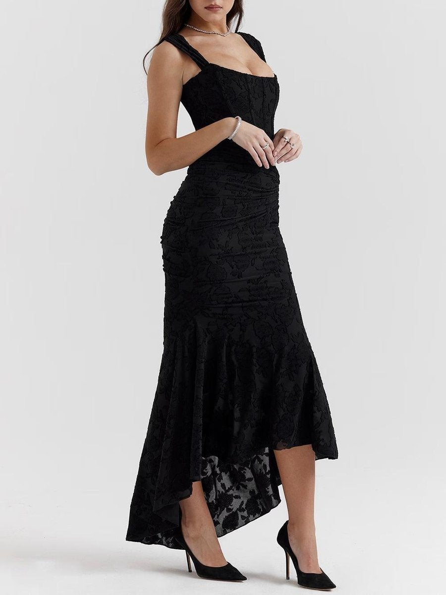 Mother of the Bride Dress Corset Ruched Mermaid Midi Gown