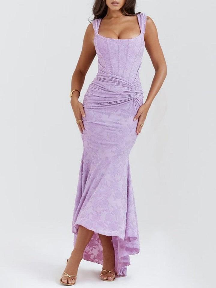 Mother of the Bride Dress Corset Ruched Mermaid Midi Gown