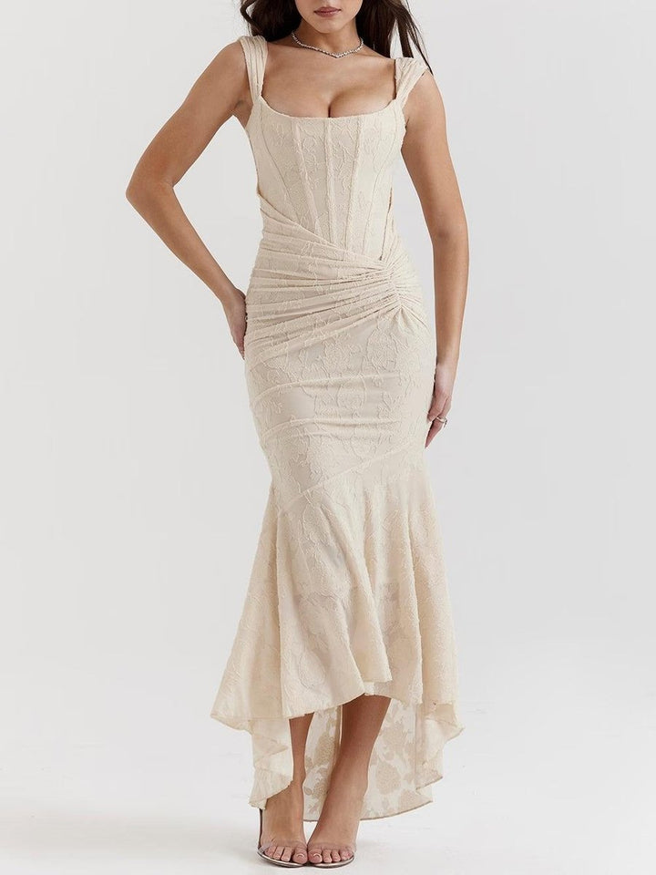 Mother of the Bride Dress Corset Ruched Mermaid Midi Gown