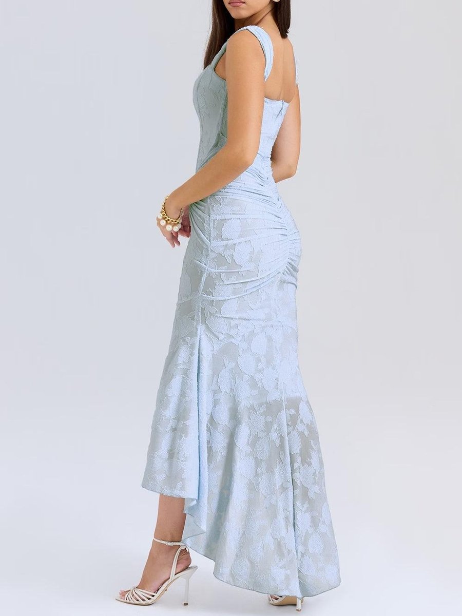 Mother of the Bride Dress Corset Ruched Mermaid Midi Gown