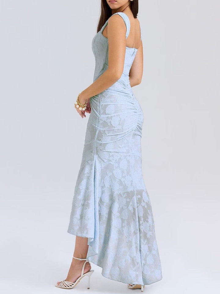 Mother of the Bride Dress Corset Ruched Mermaid Midi Gown