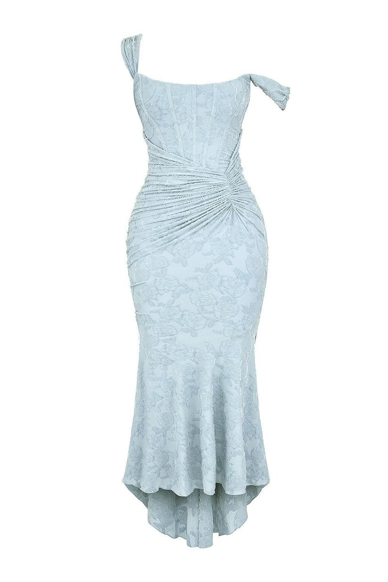 Mother of the Bride Dress Corset Ruched Mermaid Midi Gown