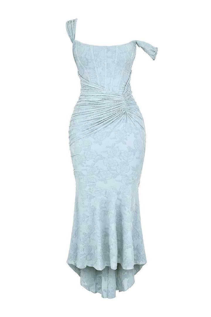 Mother of the Bride Dress Corset Ruched Mermaid Midi Gown