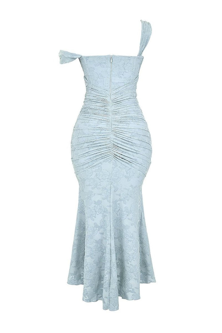 Mother of the Bride Dress Corset Ruched Mermaid Midi Gown