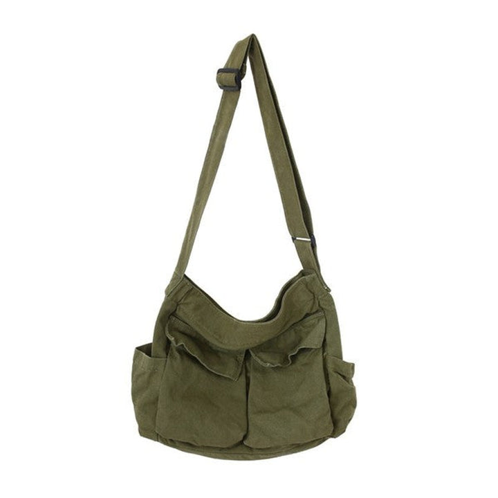 Oversized Black Canvas Tote Bag Messenger Shoulder Bag