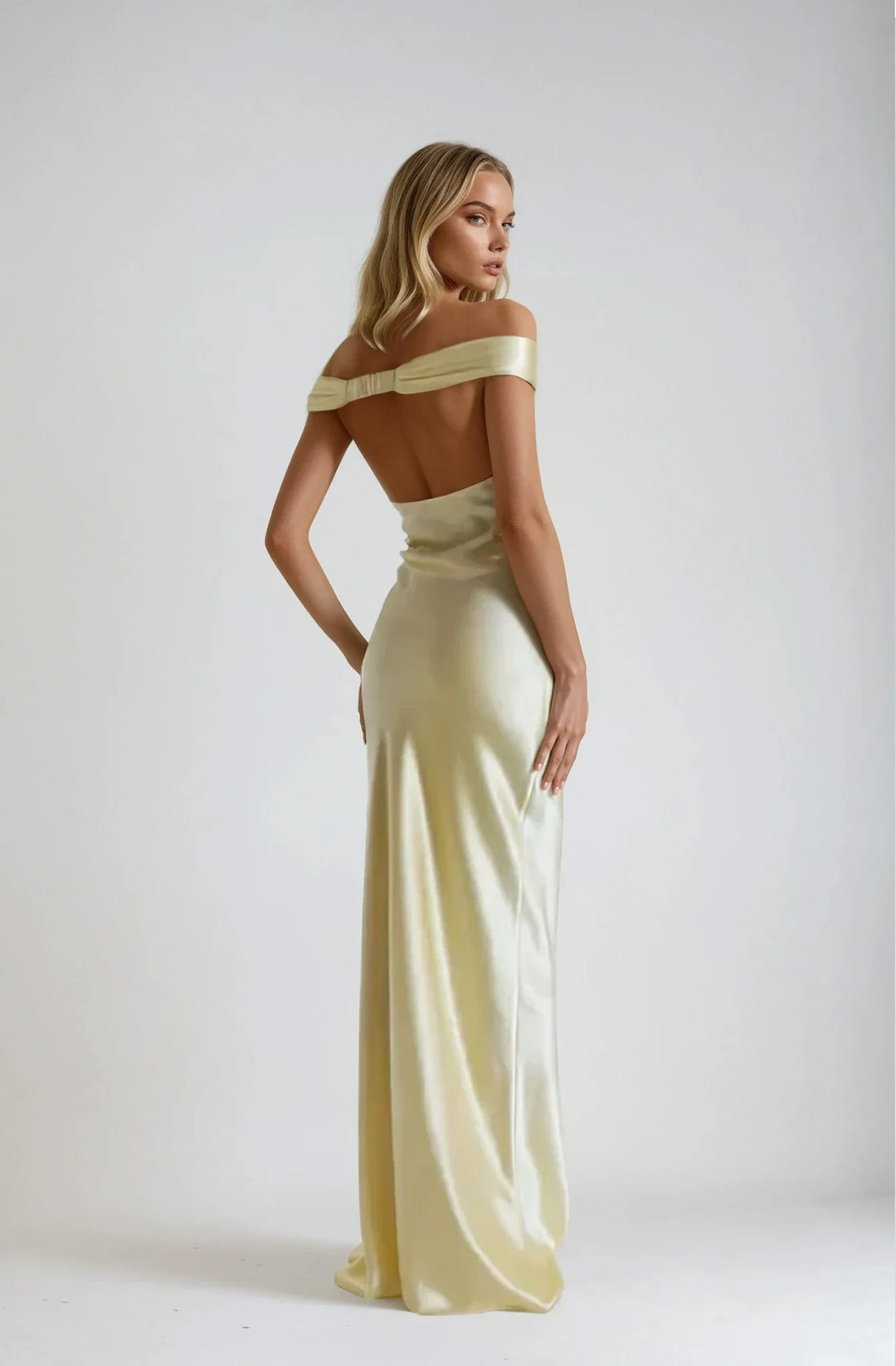 Mindy - Satin Backless Maxi Dress