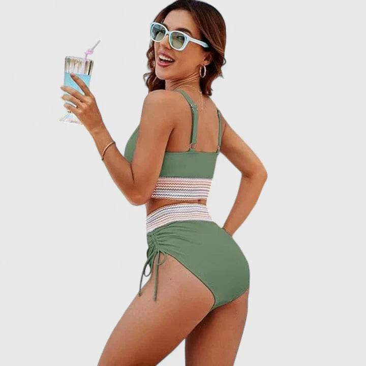 Women's High-Waisted Two-Piece Bikini Swimsuit Set