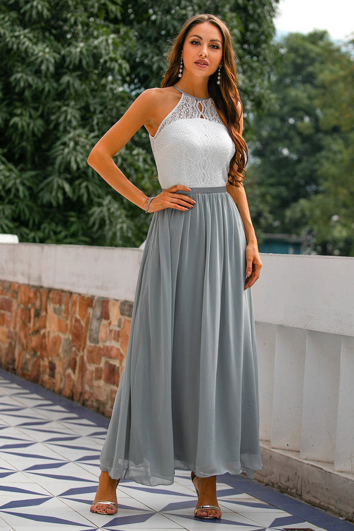 Women's Halter Wedding Guest Maxi Dress