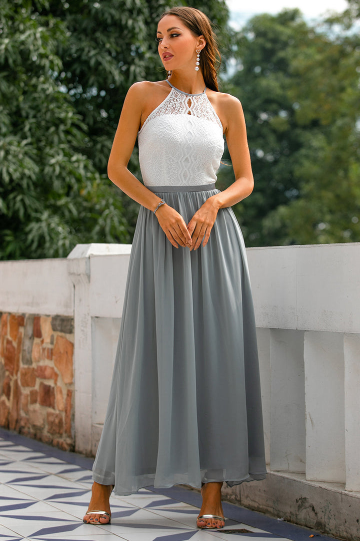 Women's Halter Wedding Guest Maxi Dress